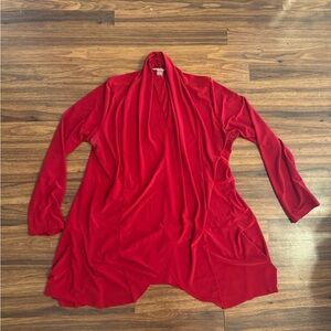 Elegant Red Drape Cardigan